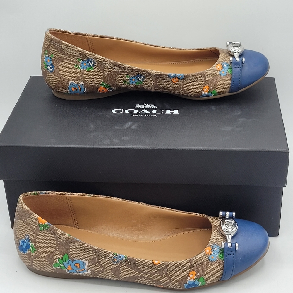 Coach Leila Ballet flats Signature C And Floral Design Size 6M - Picture 16 of 16